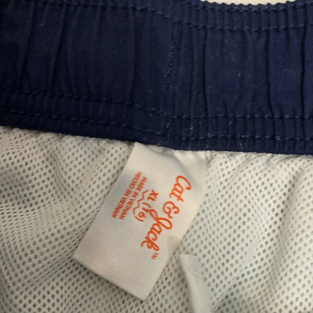 Cat & Jack Kids' Aqua and Navy Striped Swim Trunks‎